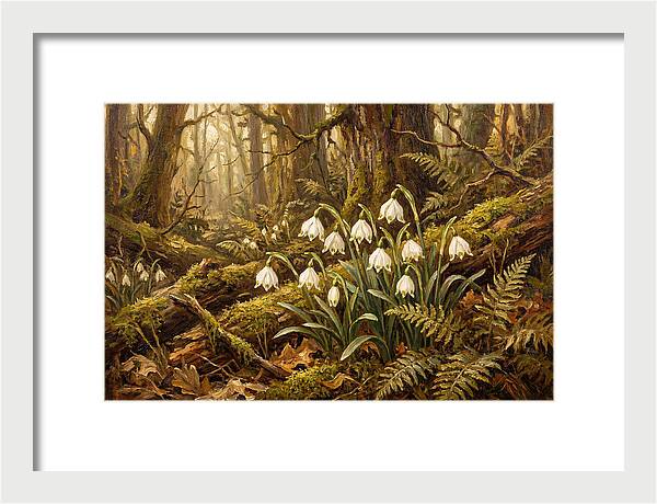 Snowflake Leucojum Bells In Shady Woodland