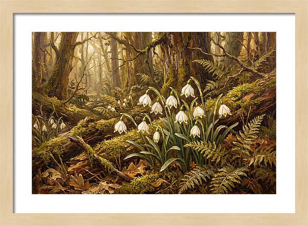 Snowflake Leucojum Bells In Shady Woodland