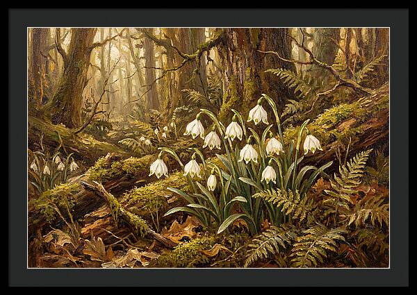 Snowflake Leucojum Bells In Shady Woodland