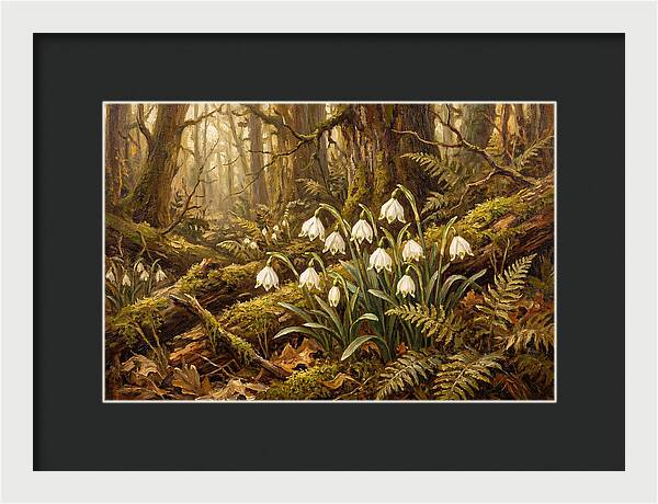 Snowflake Leucojum Bells In Shady Woodland