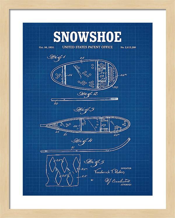 Snowshoe Blueprint Patent Us2615260a