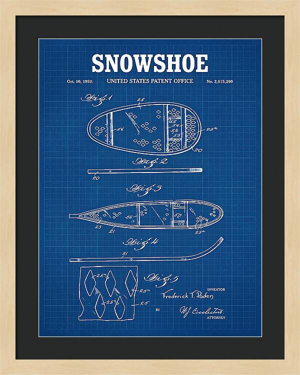 Snowshoe Blueprint Patent Us2615260a