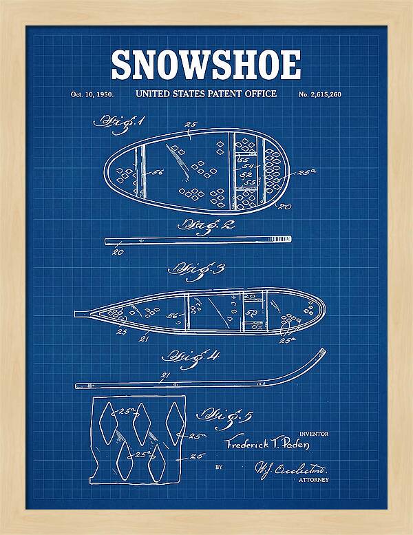 Snowshoe Blueprint Patent Us2615260a