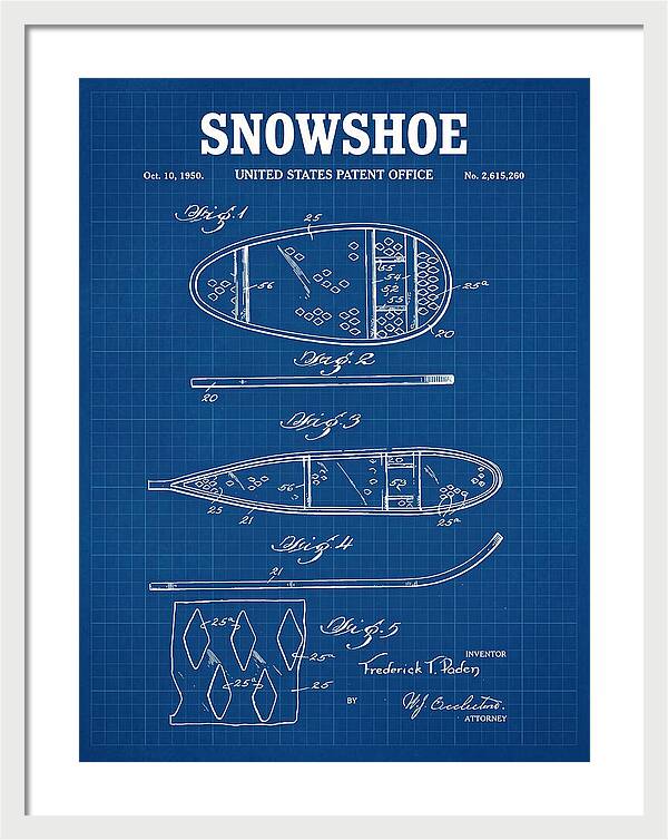 Snowshoe Blueprint Patent Us2615260a