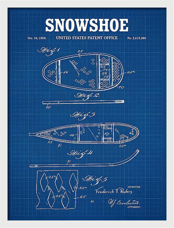 Snowshoe Blueprint Patent Us2615260a