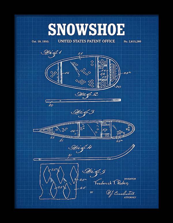 Snowshoe Blueprint Patent Us2615260a