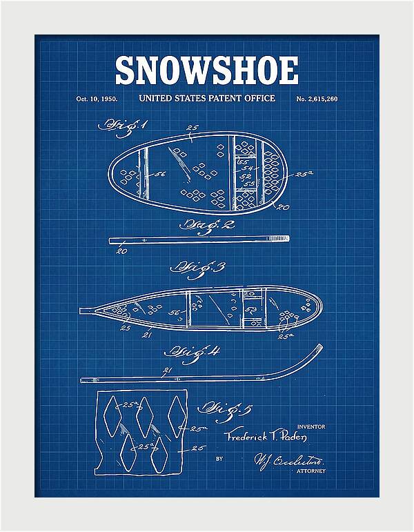 Snowshoe Blueprint Patent Us2615260a
