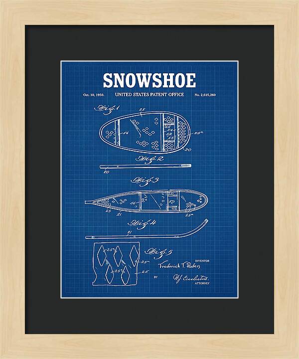 Snowshoe Blueprint Patent Us2615260a