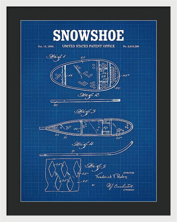 Snowshoe Blueprint Patent Us2615260a