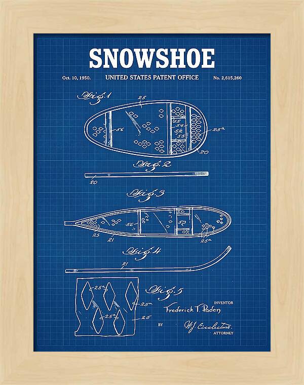 Snowshoe Blueprint Patent Us2615260a