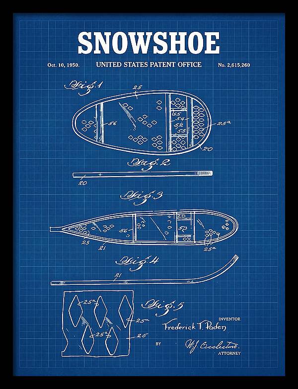 Snowshoe Blueprint Patent Us2615260a