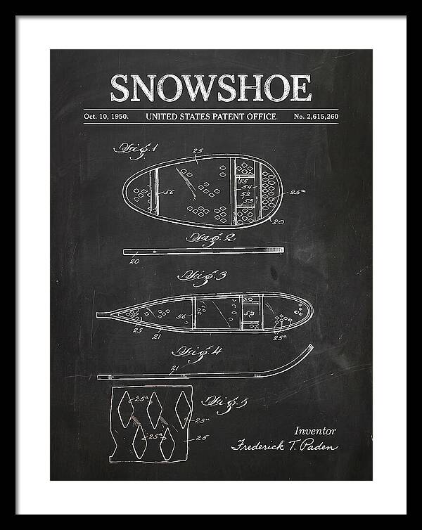 Snowshoe Chalkboard Patent Us2615260a