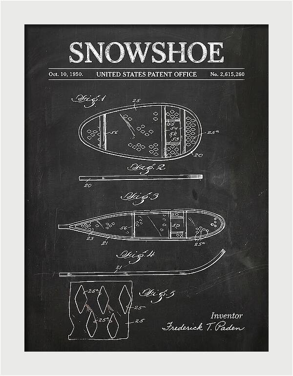 Snowshoe Chalkboard Patent Us2615260a