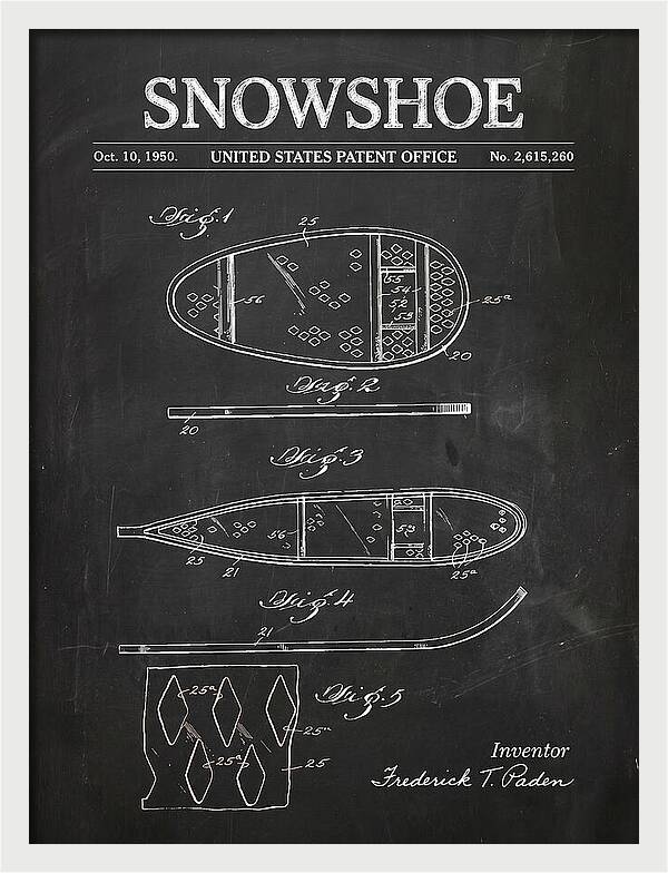 Snowshoe Chalkboard Patent Us2615260a
