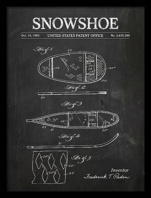 Snowshoe Chalkboard Patent Us2615260a