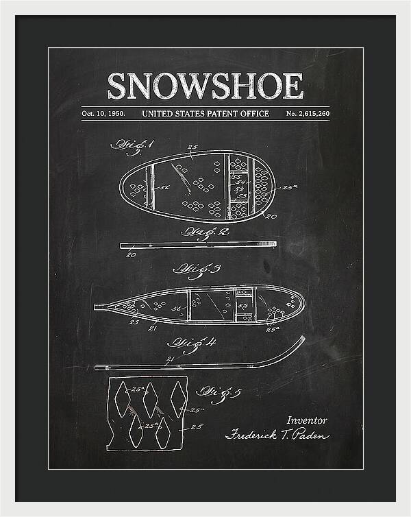 Snowshoe Chalkboard Patent Us2615260a