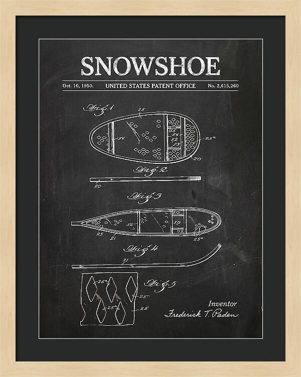 Snowshoe Chalkboard Patent Us2615260a