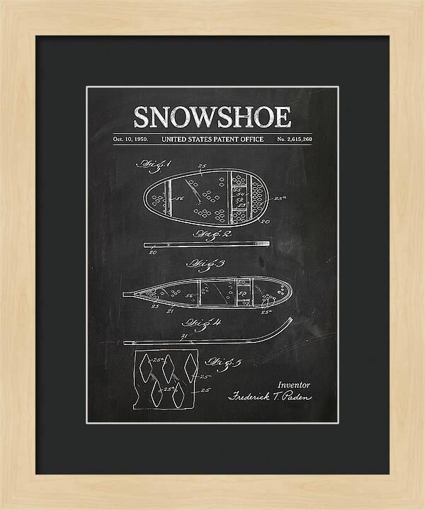 Snowshoe Chalkboard Patent Us2615260a