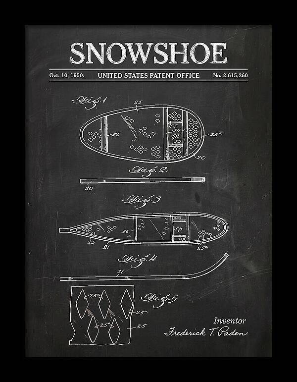 Snowshoe Chalkboard Patent Us2615260a