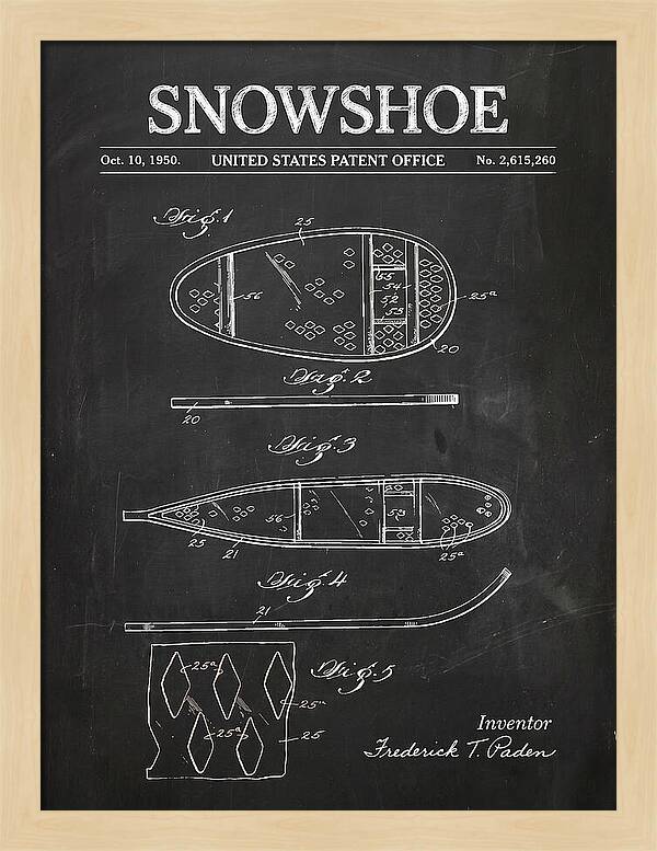 Snowshoe Chalkboard Patent Us2615260a