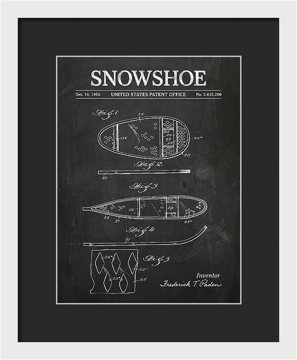 Snowshoe Chalkboard Patent Us2615260a