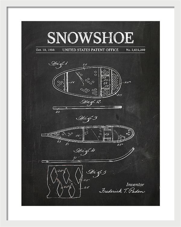 Snowshoe Chalkboard Patent Us2615260a