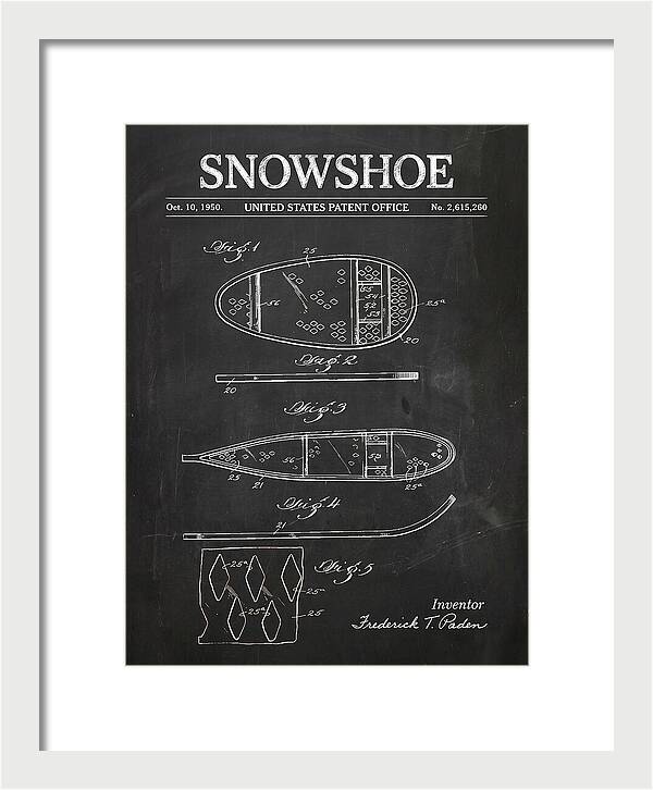 Snowshoe Chalkboard Patent Us2615260a