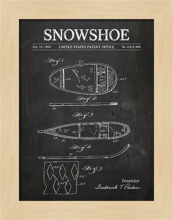Snowshoe Chalkboard Patent Us2615260a