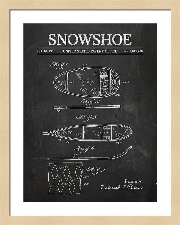 Snowshoe Chalkboard Patent Us2615260a