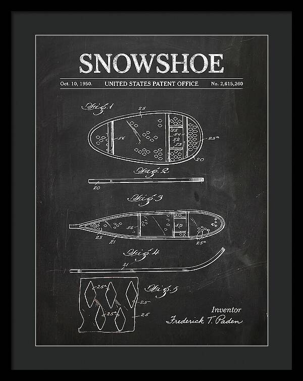 Snowshoe Chalkboard Patent Us2615260a