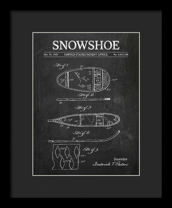 Snowshoe Chalkboard Patent Us2615260a