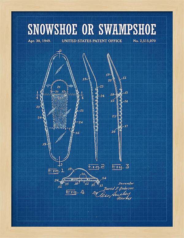 Snowshoe Or Swampshoe Blueprint Patent Us2515070a