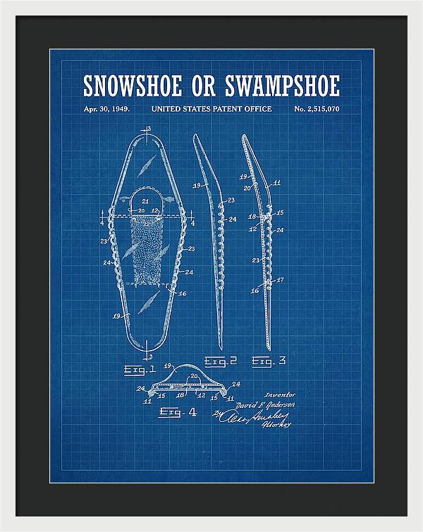 Snowshoe Or Swampshoe Blueprint Patent Us2515070a