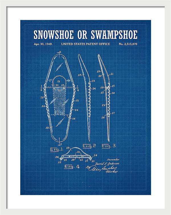 Snowshoe Or Swampshoe Blueprint Patent Us2515070a