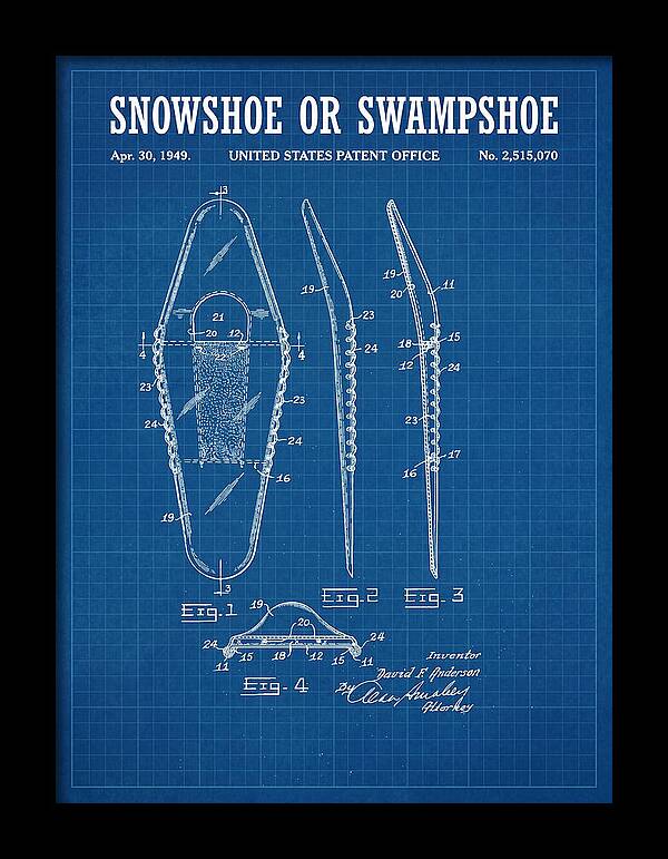 Snowshoe Or Swampshoe Blueprint Patent Us2515070a