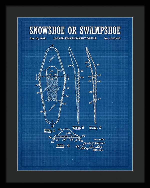 Snowshoe Or Swampshoe Blueprint Patent Us2515070a