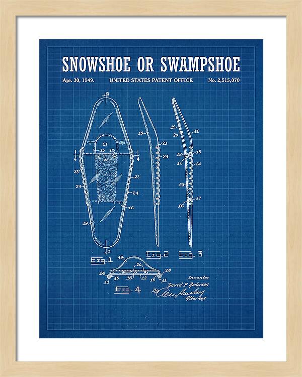 Snowshoe Or Swampshoe Blueprint Patent Us2515070a