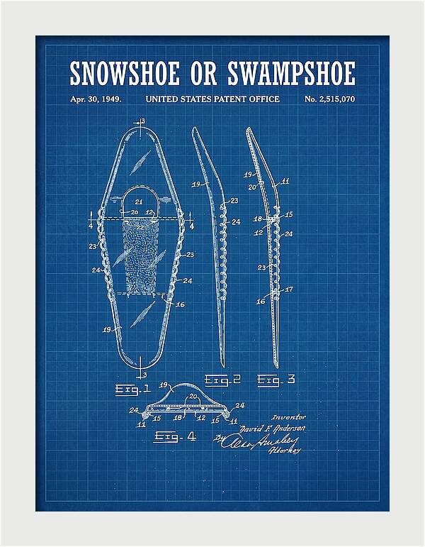Snowshoe Or Swampshoe Blueprint Patent Us2515070a