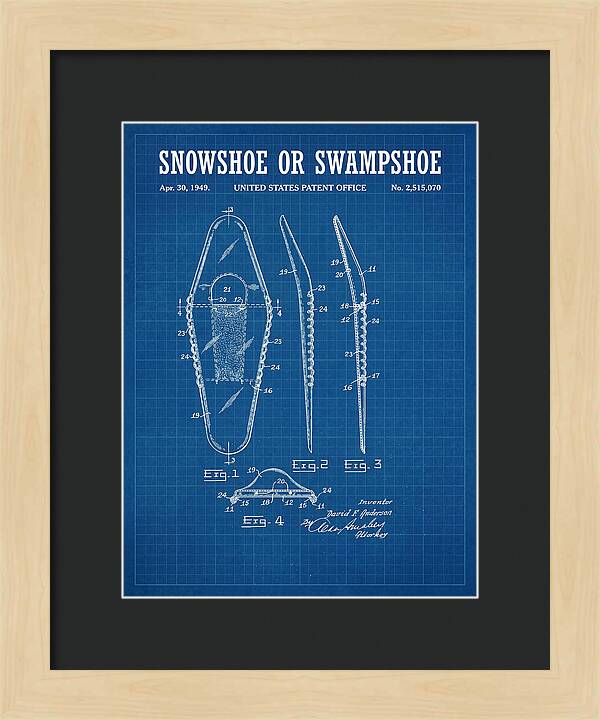 Snowshoe Or Swampshoe Blueprint Patent Us2515070a