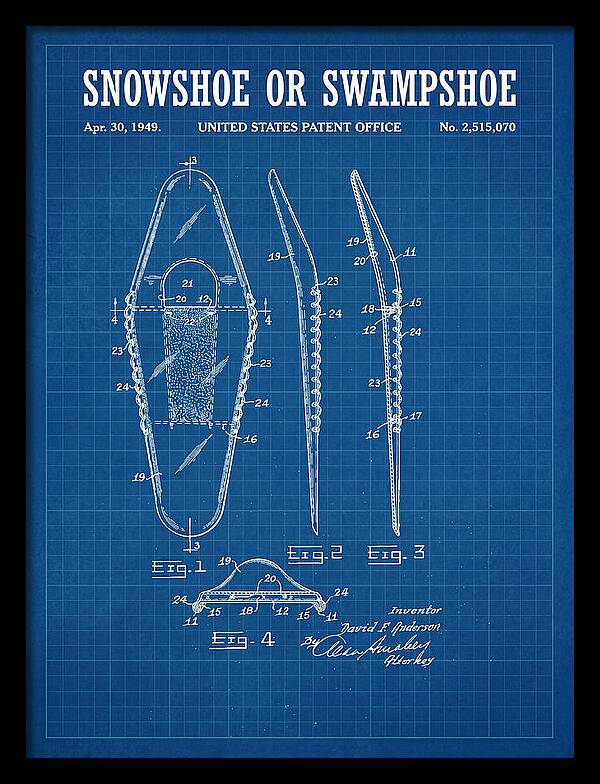 Snowshoe Or Swampshoe Blueprint Patent Us2515070a