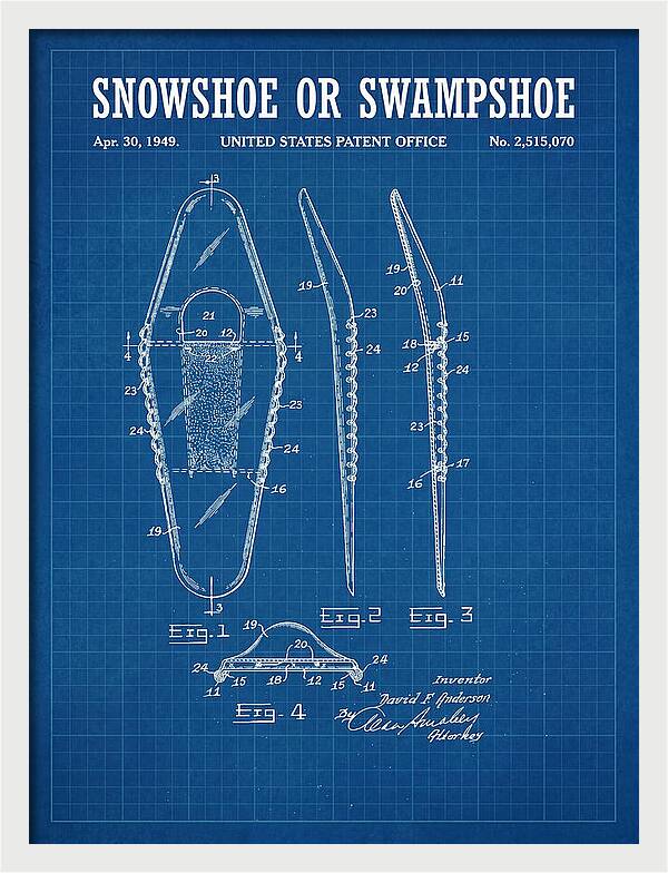 Snowshoe Or Swampshoe Blueprint Patent Us2515070a