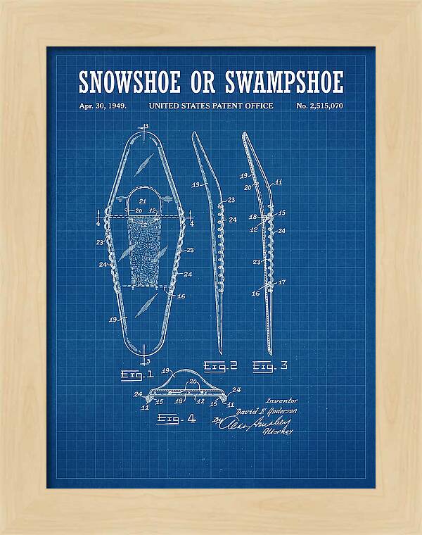 Snowshoe Or Swampshoe Blueprint Patent Us2515070a