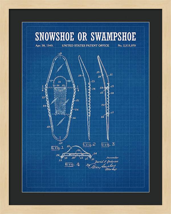 Snowshoe Or Swampshoe Blueprint Patent Us2515070a