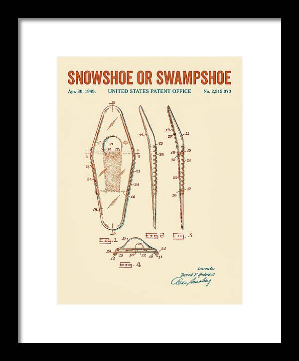 Snowshoe Or Swampshoe Retro Patent Us2515070a