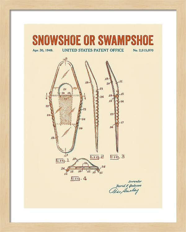 Snowshoe Or Swampshoe Retro Patent Us2515070a