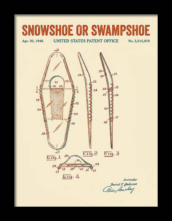 Snowshoe Or Swampshoe Retro Patent Us2515070a
