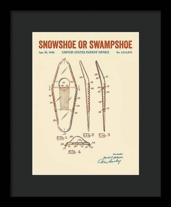 Snowshoe Or Swampshoe Retro Patent Us2515070a