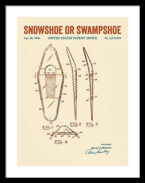 Snowshoe Or Swampshoe Retro Patent Us2515070a