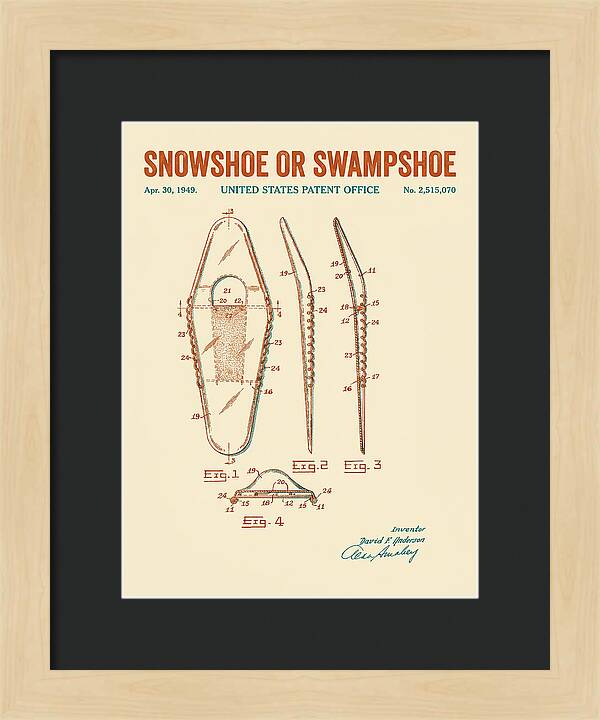 Snowshoe Or Swampshoe Retro Patent Us2515070a