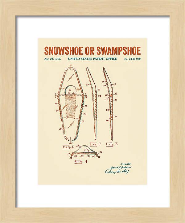 Snowshoe Or Swampshoe Retro Patent Us2515070a